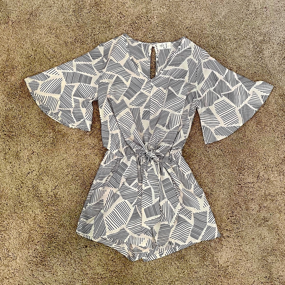 Black & White patterned romper
